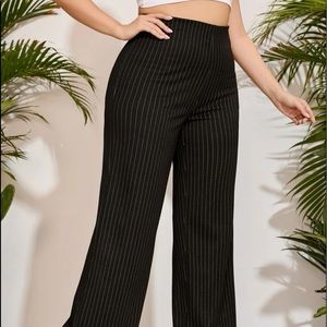 Women’s Pinstriped Flare Leg Pants shein